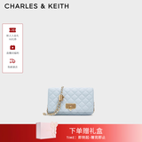 CHARLES&KEITH经典菱格链条小方单肩斜挎包包女包生日礼物送女友CK2-70160131 Sea Salt Blue海盐蓝（新色） 小包