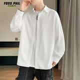 Foss Phil长袖衬衫男士春夏季冰丝薄款港风休闲衬衣打底衫外套7304白色M