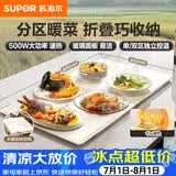 苏泊尔（SUPOR）折叠暖菜板 饭菜保温板热菜板 加热桌垫菜板 分区控温保温板BF8045Z827J（方形）