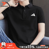 阿迪达斯（adidas）polo衫夏季新款男装运动休闲短袖跑步速干透气舒适商务翻领半袖 经典黑/快干透气【热销款】 XL 【180-185cm/170-180斤】