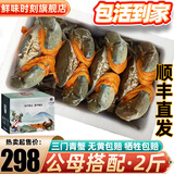 【活鲜】保活到家 三门县青蟹鲜活 大螃蟹鲜活蟹类母蟹红膏蟹肉蟹 公母搭配3-5只 2斤净重【保活】
