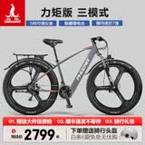 凤凰（Phoenix）锂电池助力电动自行车26寸成人新国标电动车长续航电瓶车 599灰色-7速一体轮-5档力矩传感48V 25AH电动续航75公里