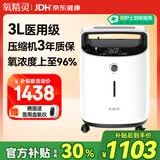 氧精灵3L升医用制氧机家用吸氧机老人专用孕妇便携氧气机323W国家补贴