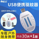 皎洁 usb蚊香片电蚊香器驱蚊家用车载插电式电驱蚊器户外随身携带插头 无味型 30片 +USB1器