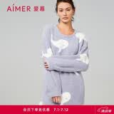 爱慕内衣秋冬半边绒套头睡裙睡衣女家居服绵绵冬季160