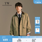 Teenie Weenie小熊男装秋冬新款夹克男简约复古潮流宽松底特律翻领猎装夹克外套 深卡其色 M