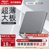 德力西（DELIXI） 开关插座面板超薄钢架哑光86型暗装5孔CD290星空灰色无框大板 一开双控开关