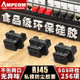 安普康（AMPCOM）RJ45网口防尘塞25个装 网线接口封堵塞防潮配线架交换机路由器通用封口塞黑色 硅胶材质AM4525BK