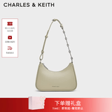 CHARLES&KEITH拉链简约通勤轻便链条腋下包生日礼物送女友CK2-20271604 Pale Olive灰橄榄色（新色） S