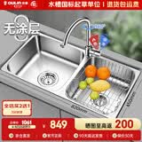 欧琳（OULIN）厨房水槽双槽洗菜盆双槽0涂层SUS304不锈钢加厚洗碗槽左右任选