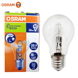 欧司朗（OSRAM）卤素灯泡 A型透明大球泡可调光卤钨灯泡E27螺口黄光 30W黄光