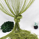 HKGK 可剪裁银丝线帘门帘挂帘韩式隔断 加密客厅窗户装饰线流苏帘定制 草绿色(1米宽*2米高)