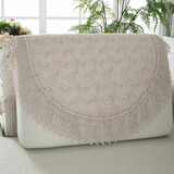 泰绣 沙发巾蕾丝靠背巾欧式布艺美式田园盖布简约现代防滑沙发套通用扶手巾四季通用 两色可选 香槟 60*60cm扶手巾