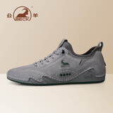 公羊意大利真皮休闲鞋男鞋秋冬季透气板鞋男一脚蹬百搭鞋子男皮鞋潮