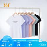 361°t恤衫女夏季新款潮流休闲宽松运动正肩上衣服短袖女装662629106-1