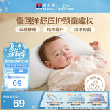 富安娜儿童枕头记忆棉睡眠专用颈椎枕芯慢回弹深度养护睡觉30*21*3cm