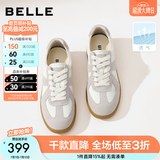 百丽（Belle）张凌赫同款女鞋子散文诗复古德训鞋简约情侣款休闲鞋B0992AM6 灰色-女款 38 (240mm)