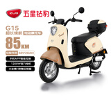 五星钻豹电动摩托车G15长续航电动车60V20AH铅酸电池智能成人男女代步电瓶车日常外卖通勤电摩白