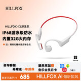 HILLFOX【德国品牌】真无线骨传导挂耳式蓝牙耳机运动健身防水游泳IP68长续航32G内存适配苹果华为礼物 白色【32G内存+IP68级防水】