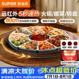 苏泊尔（SUPOR）多功能暖菜板 火锅+饭菜保温板 圆形加热菜板  80CM可旋转餐桌转盘  BZ80RH851J