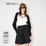 MO&Co.MC刺绣棉质宽松T恤美式复古打底衫情侣装t恤纯棉T恤摩安珂 本白色-第2批 L 170