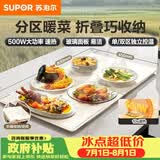 苏泊尔（SUPOR）折叠暖菜板 饭菜保温板热菜板 加热桌垫菜板 分区控温保温板BF8045Z827J（方形）