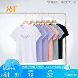 361°t恤衫女夏季新款潮流休闲宽松运动正肩上衣服短袖女装662629106-1
