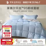 罗莱家纺 羽绒被子 95鹅绒A类可水洗天丝莱赛尔空调夏凉被200*230
