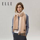 ELLE【礼盒装】100%羊毛围巾女士双面秋冬加厚保暖披肩围脖礼物