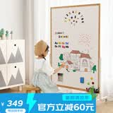 SOFS儿童画板磁性可擦写双面小黑板家用宝宝涂鸦写字板白板画画板画架 【方型】XL码 移动底座