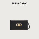 菲拉格慕（Ferragamo）女士黑色Gancini双扣迷你包 0771676 礼物送女友