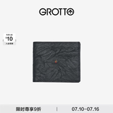 个乐经典羊皮短款钱包手工真皮多卡位卡夹卡包情侣礼物 经典黑（小男孩）