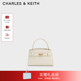 CHARLES&KEITH鳄鱼纹凯莉包手提斜挎婚包包女包生日礼物送女友CK2-50270880-1 Ivory象牙色 S