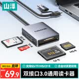 山泽USB/Type-C多功能合一卡器 CF/MS/SD/TF四卡同读 适用相机行车记录仪监控内存卡手机储存卡CRS04B