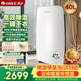 格力（GREE）【全屋一机搞定】除湿机家用抽湿机40升/天单间≤80㎡回南天除潮防霉干衣抽湿器智能控湿DH40EH