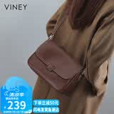 viney牛皮斜挎包品牌包包女包大容量单肩邮差包生日礼物洋气送女友老婆