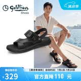 金利来（Goldlion）男鞋都市休闲透气凉鞋两穿轻便皮鞋沙滩鞋59622032701A-黑色-38码