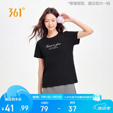 361°t恤衫女夏季新款潮流休闲宽松运动正肩上衣服短袖女装662629106-4