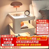 米客米家（MIKEMIJIA）床头柜小型创意铁艺床头柜替代品2025现代简约家用卧室床头置物架 店长强推【全铁艺】40*55-无灯