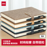 得力（deli）笔记本子16K/128张大本羊巴皮 加厚皮面本记事本日记本 棕色BP150