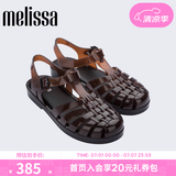 梅丽莎（melissa）新款时尚编织女士简约通勤果冻罗马凉鞋32408 棕色06220 37