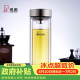 希诺双层玻璃杯男家用商务办公泡茶杯子过滤车载水杯XN-9607 410mL