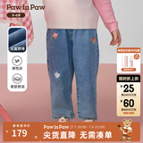 PawinPaw卡通小熊童装25年秋季新款女宝宝休闲牛仔裤宽松舒适 Indigo牛仔蓝色/55 100