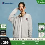 Champion冠军卫衣24春季新款棒球领卫衣男美式休闲刺绣开衫外套女 灰色 M