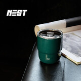 巢里便携咖啡杯304不锈钢咖啡杯户外随行外带露营迷你雪糕冰杯水杯 鹦鹉绿(春日纯色亮面)