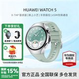 华为（HUAWEI） WATCH5 【咨询领优惠】华为新款手表 智能手表 首创X-TAP智感窗鸿蒙腕上小艺 eSIM先锋通信 极光绿 42mm 不锈钢表壳 氟橡胶表带