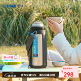 虎牌（TIGER）大容量1.5L保温杯真空热水保温壶户外车载便携旅行带背带MHJ-A15C 香槟金NH1.5L