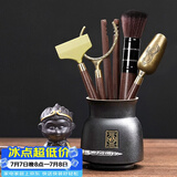 不拙茶道六君子套装功夫茶具配件茶夹子茶勺茶艺摆件茶具配件三件套 5-福运文泽茶道六君子+静心茶宠