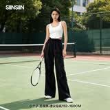 SIINSIIN【专享】户外工装裤女宽松防晒透气速干运动休闲裤束脚裤阔腿裤 【小个子款】显瘦黑 M （101-120斤）