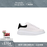 亚历山大麦昆（Alexander McQueen）520礼物 女士系带小白鞋休闲运动鞋  白色/黑色 38.5